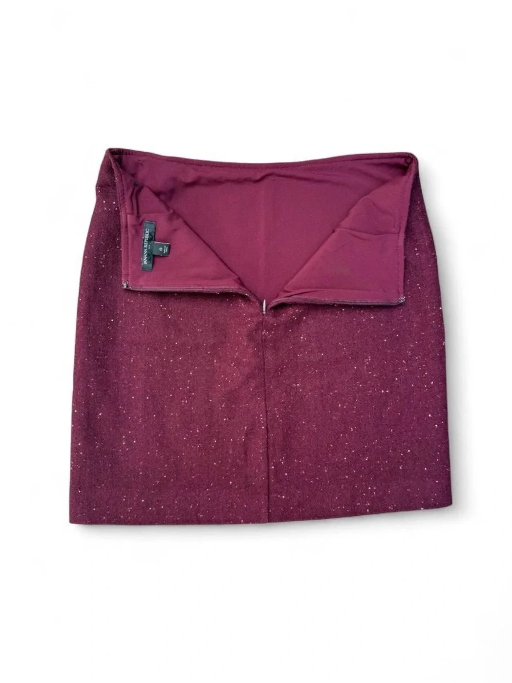 Women’s Speckled Tweed wool blend Mini Skirt in Plum tailored w/buckle